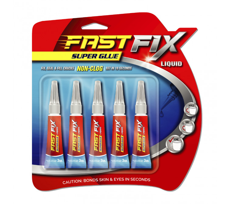 Fast Fix Liquid Super Glue, 3G (5 Pack) Wholesale
