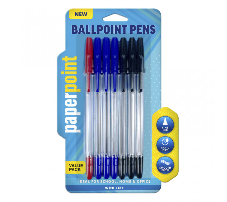 Wholesale Ball Point Pens, Blue, Pack of 7