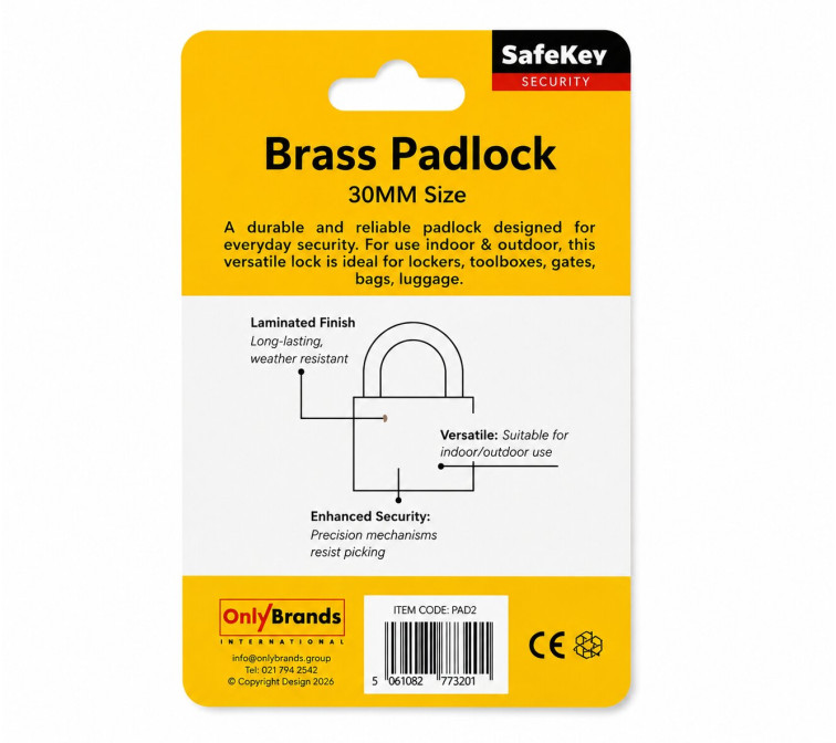Brass Padlock 30mm