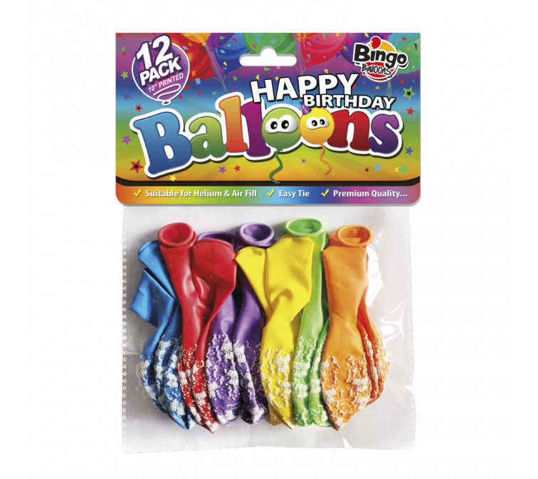 Printed Happy Birthday Balloons