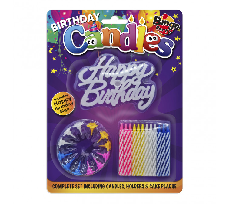 Birthday Candles Set Wholesale (Candles, Holders, Cake Plaque)
