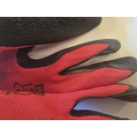 Red Latex Coated Work Gloves (Medium, Size 8)