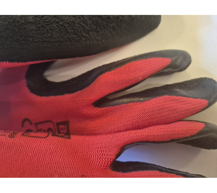 Red Latex Coated Work Gloves (Large, Size 9)