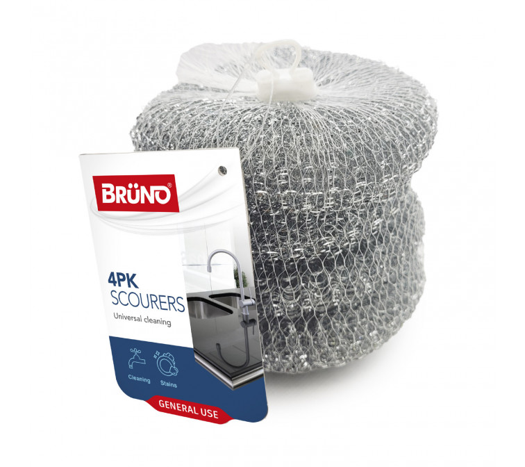 Brund Round Silver Scourers in Net (Pack of 4) Wholesale