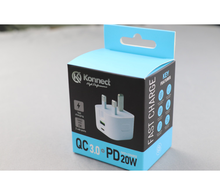 iPHONE + USB Wall Charger Plug 20W