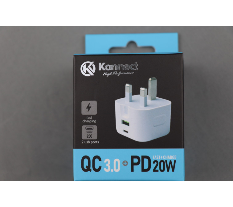 iPHONE + USB Wall Charger Plug 20W