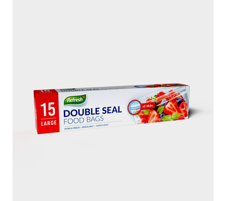 Food Bags Double Press - 15PK LARGE